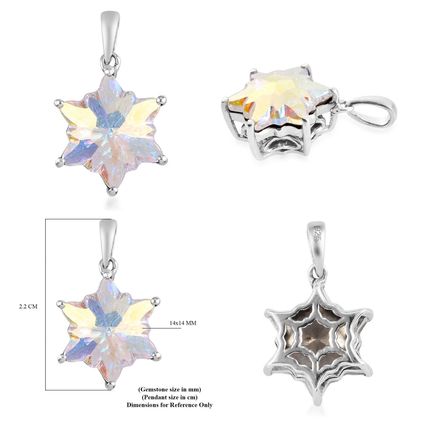 SET Star Stellaris Aurora Ring & Pendant Made With Swarovski AB Crystal 925 Sz P