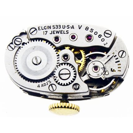 Elgin Grade 533 Size 21/0s 17 Jewels Vintage Antique Watch Movement Runs