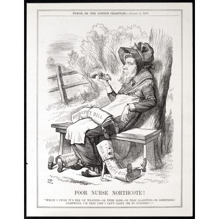 POOR NURSE NORTHCOTE! 1879 Sir John Tenniel - Joseph Swain PUNCH CARTOON PAGE