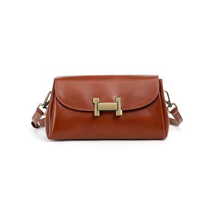 Women's Genuine Leather Tote Shoulder Handbag Brown