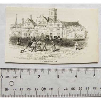 1860s engraving - Smithfield in 1554