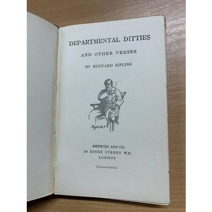 1909 RUDYARD KIPLING "DEPARTMENTAL DITTIES" ANTIQUE FICTION LEATHER BOOK (P3)