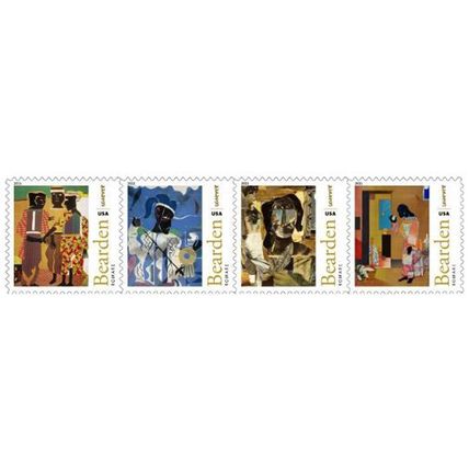 Romare Bearden American Artist Sheet of 16 Current Rate Stamps Scott 4566-69