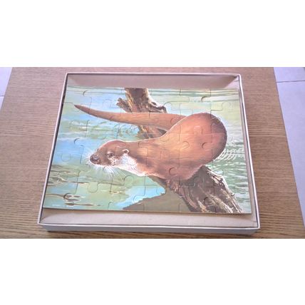 OTTER Wooden Jigsaw Puzzle (30 Large Pieces) Castile Games VINTAGE