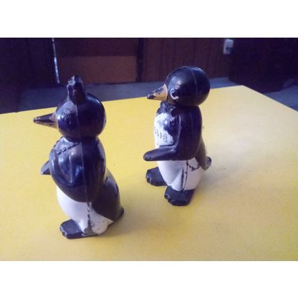Old Vintage Original F & F Molds Penguins Salt & Pepper Shakers 1950s