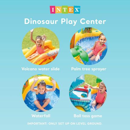 Intex Inflatable Dinosaur Play Center Outdoor Playhouse Inflatable Water Park wi