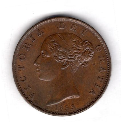 Great Britain. Victoria. Halfpenny 1853. dy18788