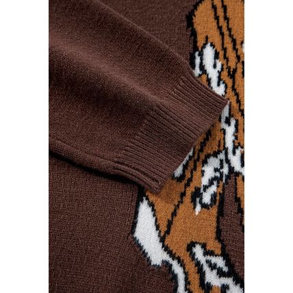 Coffee Western Howdy Boot Graphic High Neck Sweater