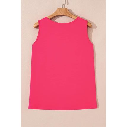 Sachet Pink Butterfly Graphic Casual Tank Top