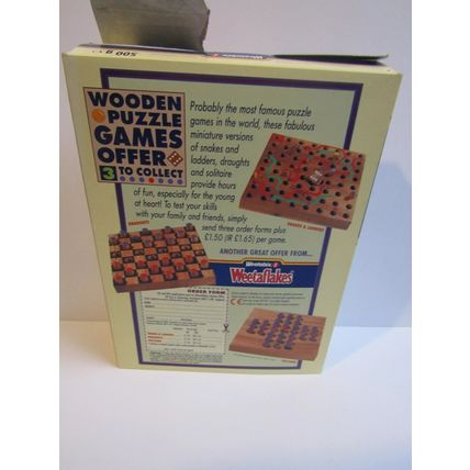Weetabix 1993 Weetaflakes Cereal Box Wooden Puzzle Games Offer