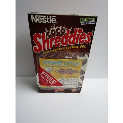 Nestle 2000 Shreddies Cereal Box Stuart Little - Calendar and Stickers Sealed