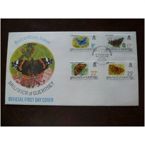 Guernsey 1981 Butterflies stamps FDC Insects Red Admiral Tortoiseshell wildlife