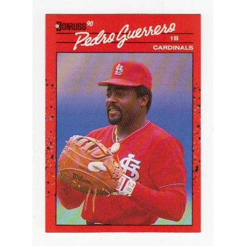 1990 Donruss Pedro Guerrero baseball card #63 – Cardinals