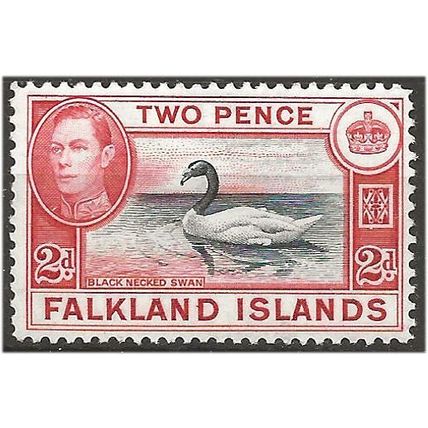 Falkland Island 1941 SG150 2d Black & Carmine-Red Mounted Mint . .. .