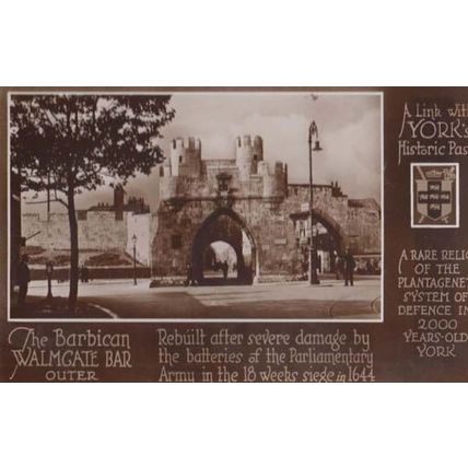 Yorkshire Military Seige Parliament Army Walmgate Bar Real Photo Postcard