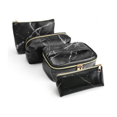 Mirabella 4 in 1 Marbled Cosmetic Bags[ Marbled Black ]