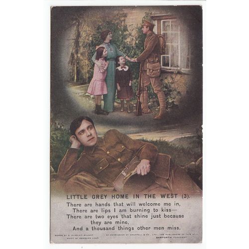 Little Grey Home in the West Bamforth Soldier Song Card Postcard 3