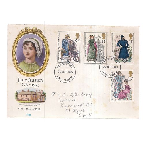 JANE AUSTEN fdc 22nd October 1975 stamps #