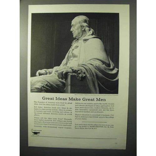 1964 Higher Education Ad - Great Ideas Great Men