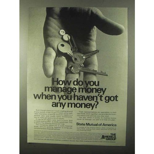 1971 State Mutual of America Ad - Manage Money