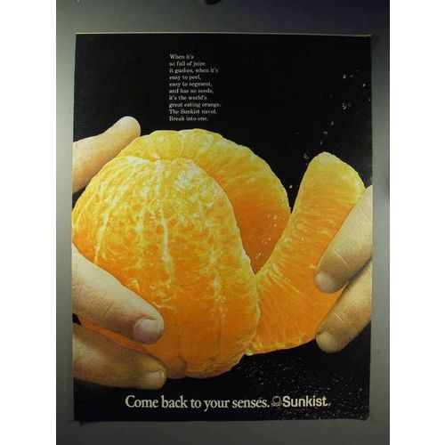 1971 Sunkist Orange Ad - Come Back to Your Senses