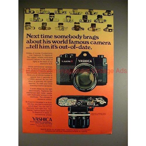 1972 Yashica TL Electro-X Camera Ad, Somebody Brags!