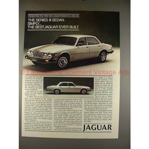 1980 Jaguar Series III Sedan Ad, Simply the Best Built!