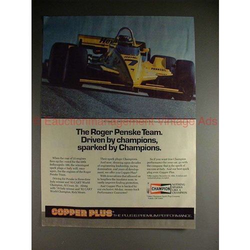 1984 Champion Copper Spark Plugs Ad w/ Al Unser Sr.!!