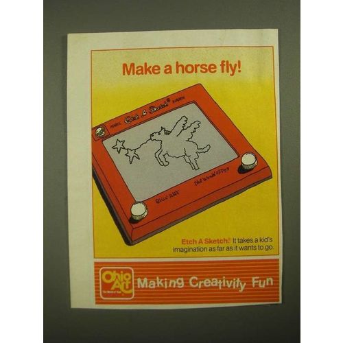 1987 Ohio Art Etch a Sketch Ad - Make a Horse Fly!