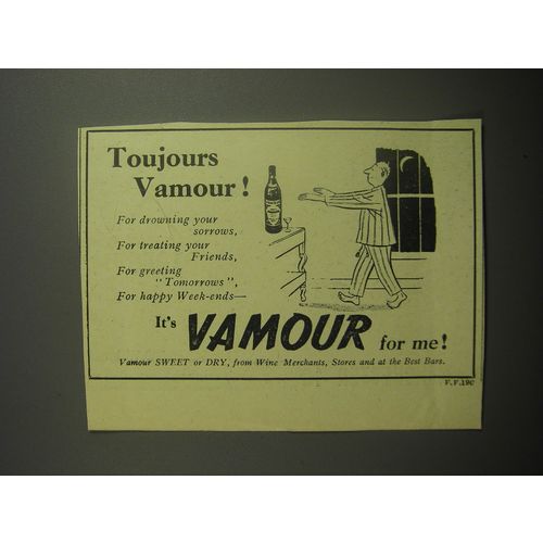 1948 Vamour Vermouth Ad - Toujours Vamour