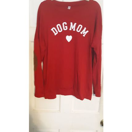 Leo Rosi Women's Dog Mom. Plus Size. Red X-Large(16-18