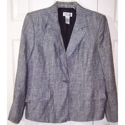NWT Style & Co. Collection Black/White Lined Linen Blazer, Size 12, $75