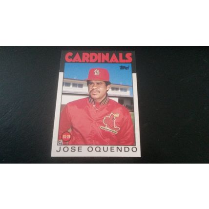 1986 Topps Traded Card # 082T Jose Oquendo Excellent (5) St Louis Cardinals