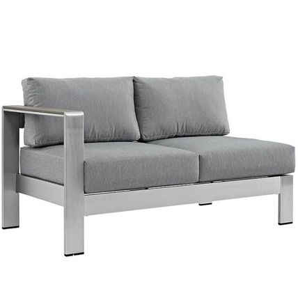 4 Piece Outdoor Patio Aluminum Sectional Sofa Sectional Beige Blue Orange Gray