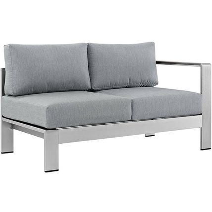 4 Piece Outdoor Patio Aluminum Sectional Sofa Sectional Beige Blue Orange Gray