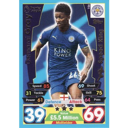 Match Attax 2017/2018 156 Demarai Gray Leicester City