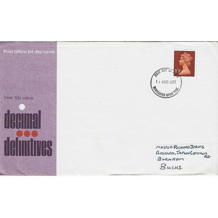 GB 1971 August Definitive issue FDC Newcastle pm