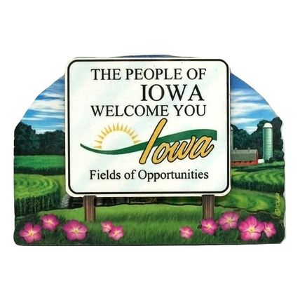 Iowa State Welcome Sign Artwood Fridge Magnet