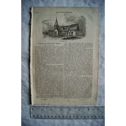 1844 The Penny Magazine No. 757 Greensted, floods Alps, Toulouse, poplar tree