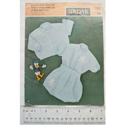 Vintage: Sirdar 203 playsuit 4 ply