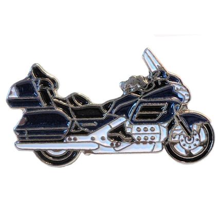 Dark Blue Touring Bike Cruiser Biker Motorcycle Motorbike Metal Enamel Badge