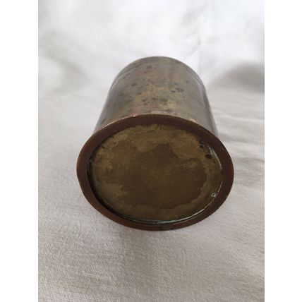 Vintage Solid Brass Lidded Canister Or Caddy Storage Jar Ammunition Appearance