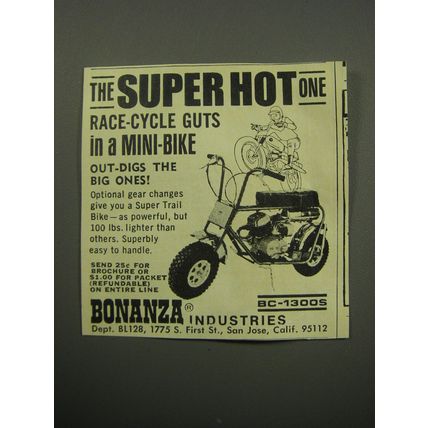1968 Bonanza Super Trail Bike Ad - The Super Hot one