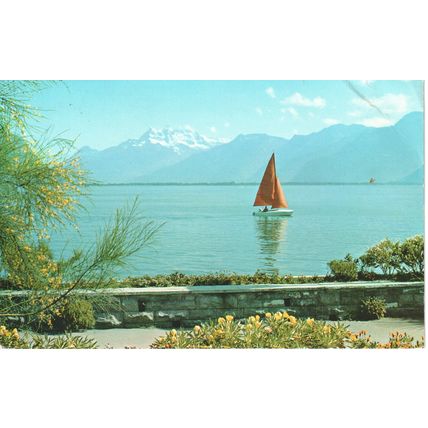 Switzerland Postcard 1972 - Lac Leman et les Dents-du-Midi