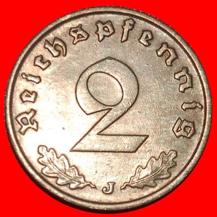 SWASTIKA 1936-1940: GERMANY ★ 2 PFENNIGS 1939J HAMBURG! ★LOW START★NO RESERVE