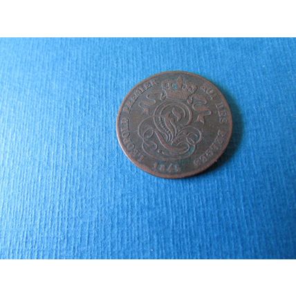 1845 BELGIUM LEOPOLD I TWO CENTIMES FREE POST.