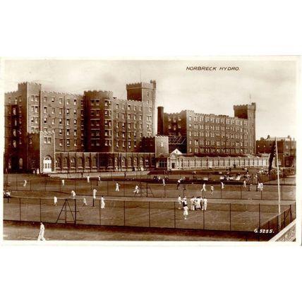 Tennis Courts at Norbreck Hydro Lancashire WW2 Real Photo Postcard