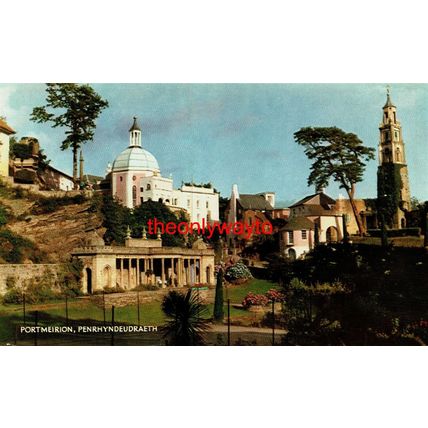 Portmeirion, Penrhyndeudraeth, Wales, Salmon Postcard, 1970s