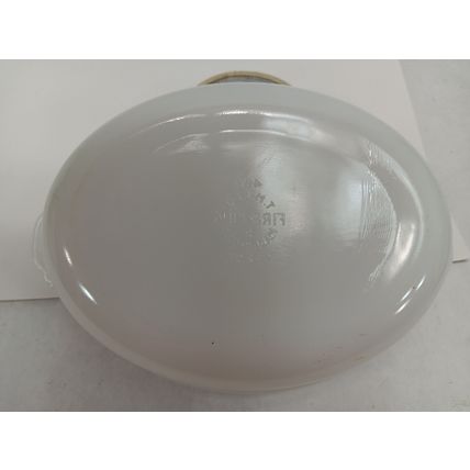 Vintage Fire King 467 White Milk Glass Baking Dish Primrose Pink Red Flowers
