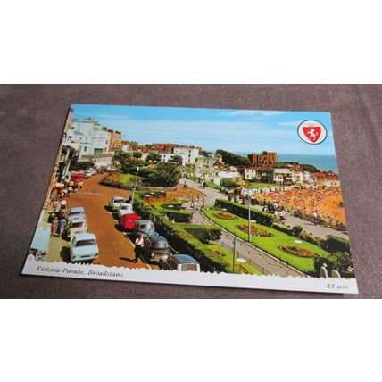 1970s Elgate Postcard - Older cars @ Victoria Parade, Broadstairs - Kent